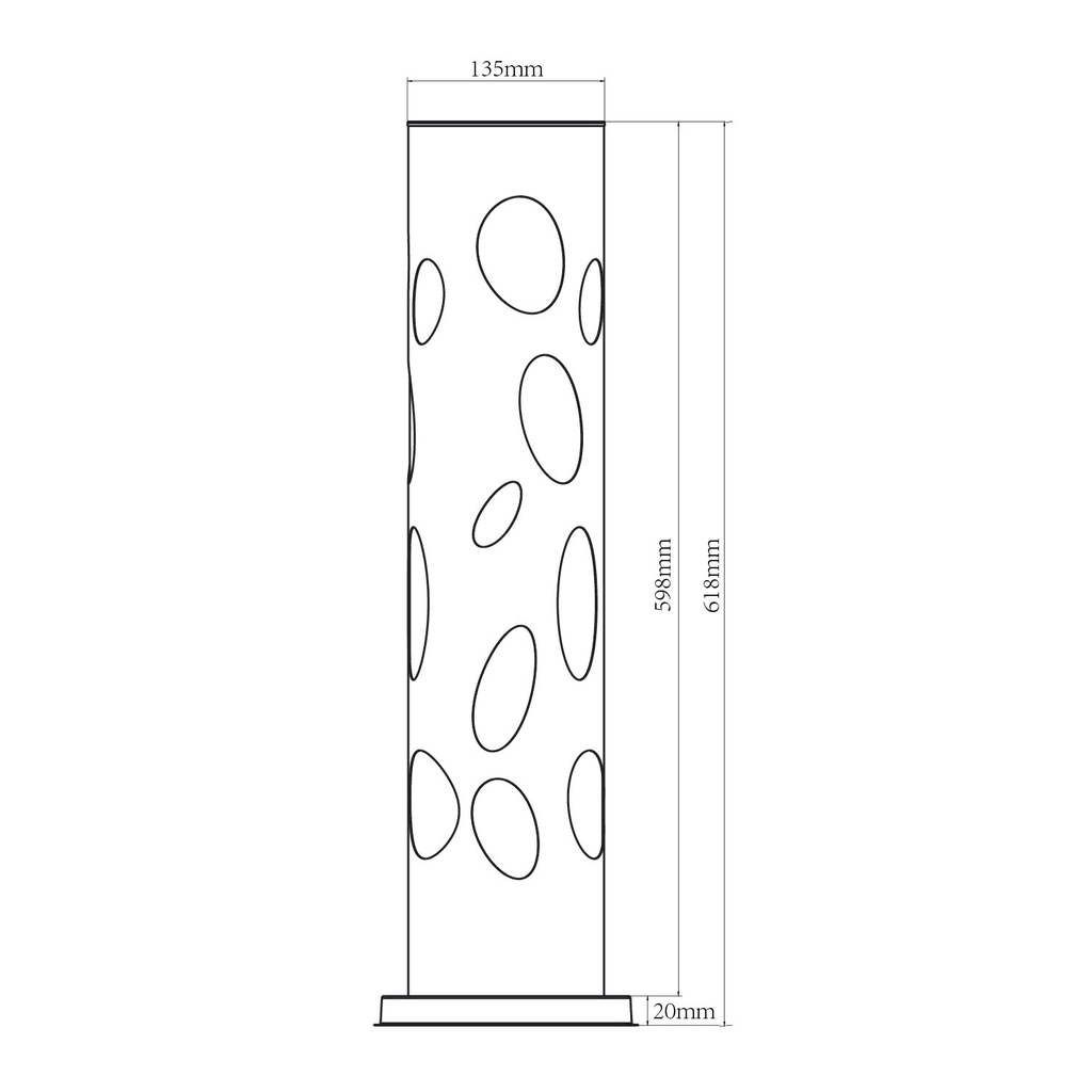 Borne solaire cylindrique ajourée très éclairante inox 68cm 50 Lumens - Galix Solaire Shop