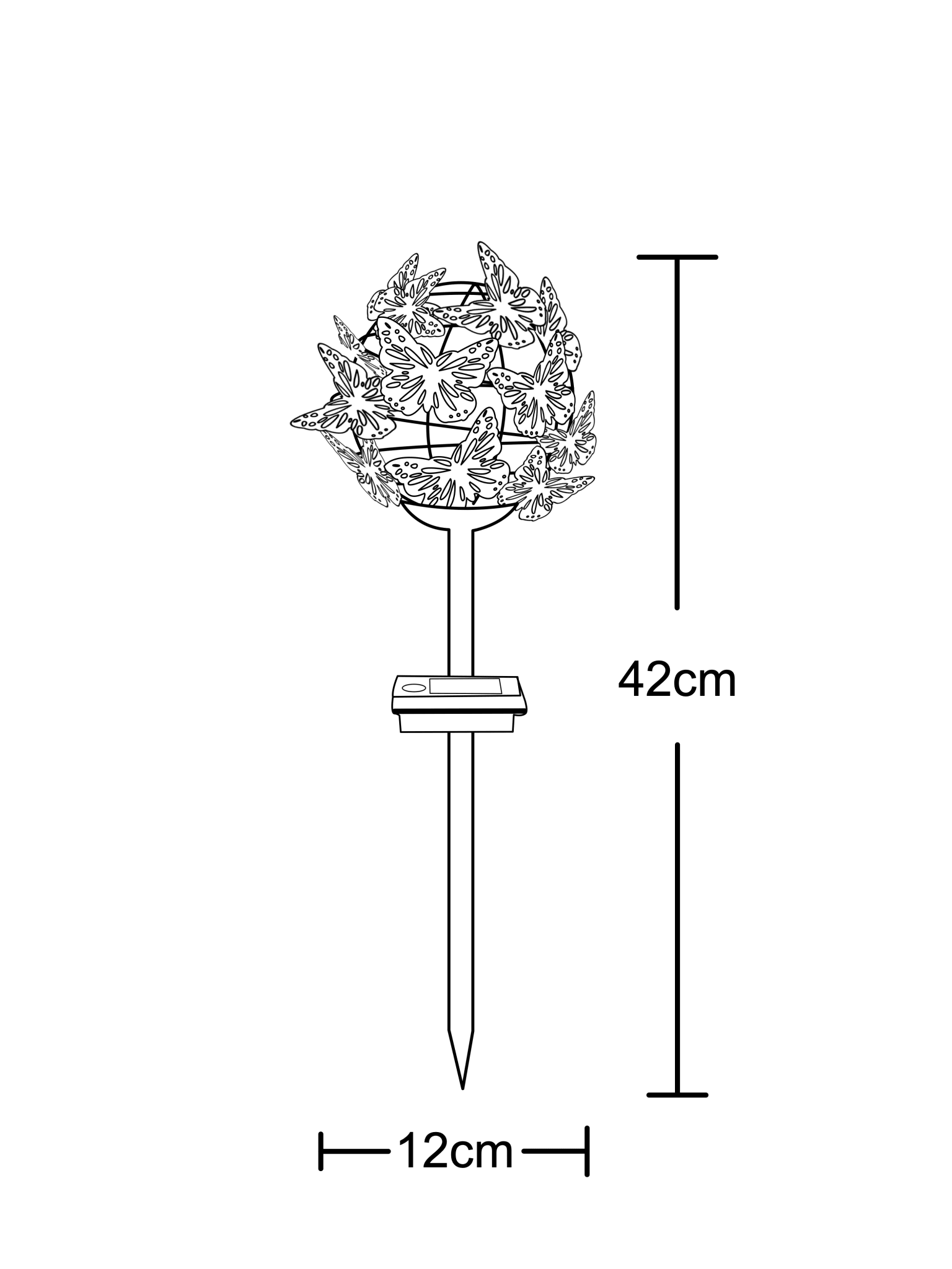 Décoration lumineuse solaire Métal : Nuée de Papillons - Galix Solaire Shop