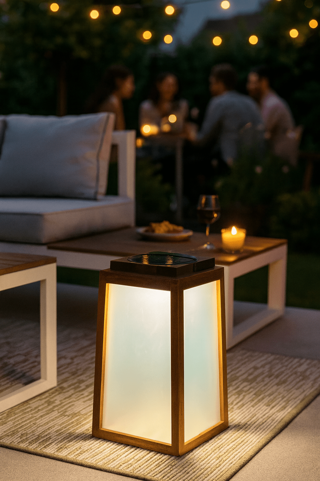 Lampe solaire design AURA SOLAIRE – Bois & Verre | USB rechargeable, 2 couleurs, 3 intensités - Galix Solaire Shop