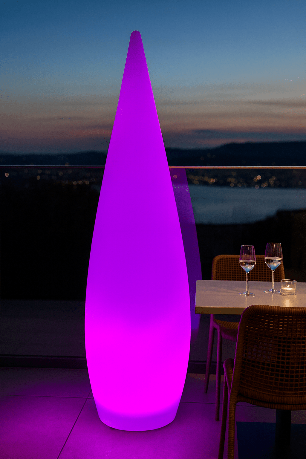 Lampe solaire design GOUTTE D’AURORE – 1,5 m | RGB multicolore, USB & télécommande - Galix Solaire Shop
