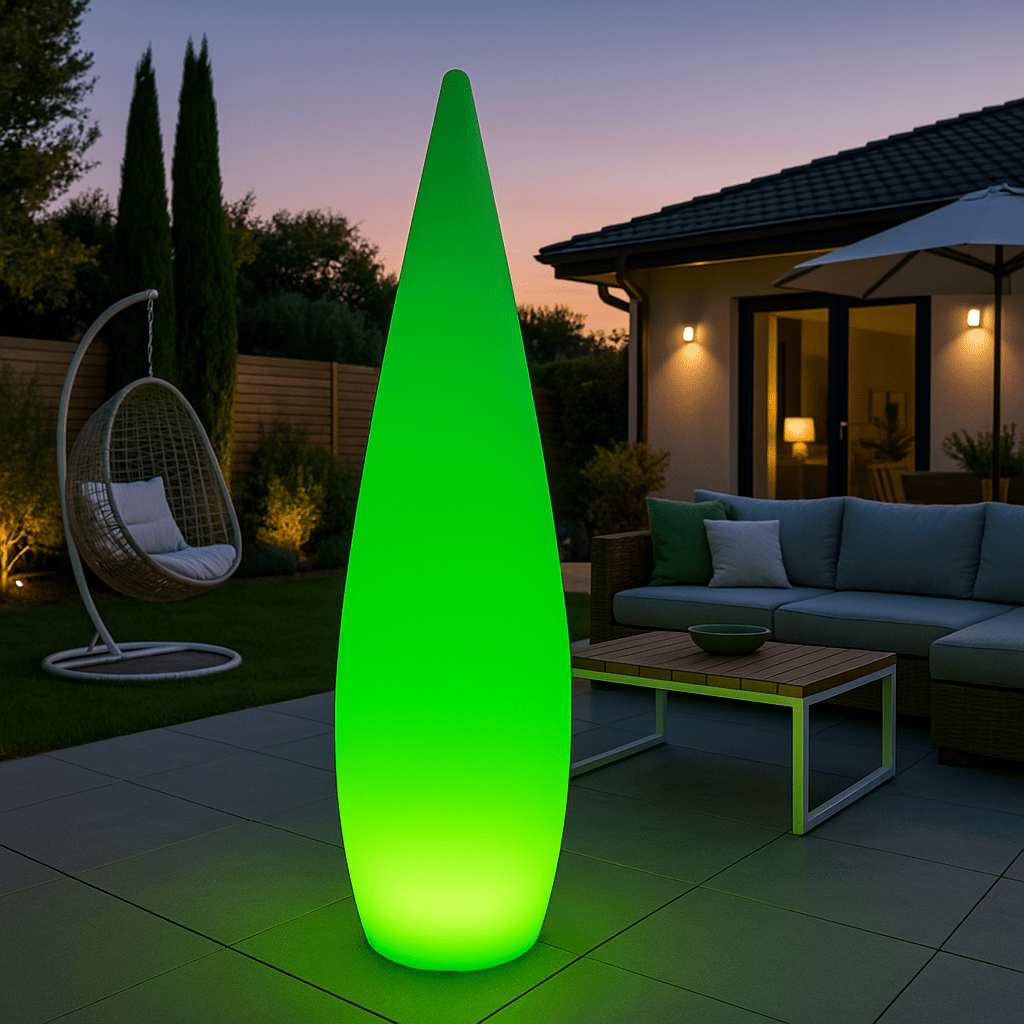 Lampe solaire design GOUTTE D’AURORE – 1,5 m | RGB multicolore, USB & télécommande - Galix Solaire Shop