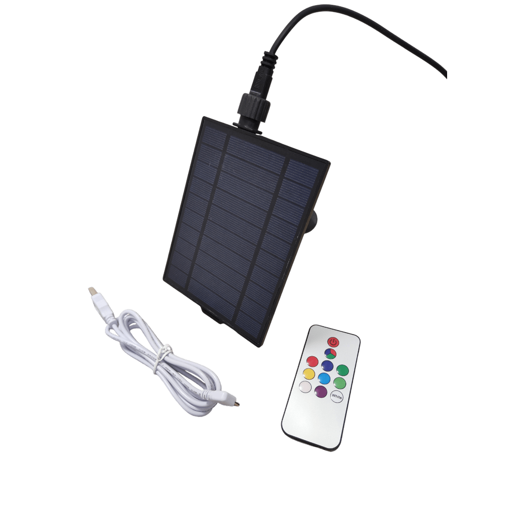 Lampe solaire design GOUTTE D’AURORE – 1,5 m | WRGB, USB & télécommande - Galix Solaire Shop