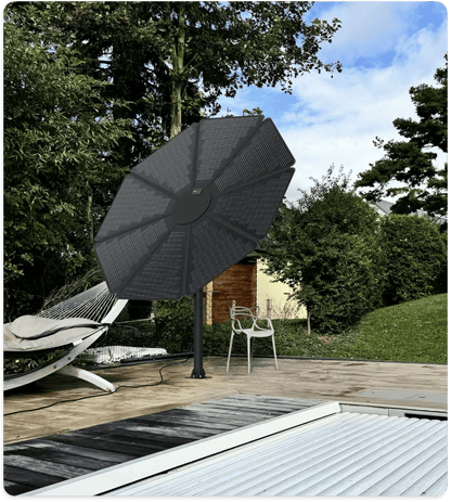 Parasol Solaire Galix 1000W – LED Multicolore et Micro - onduleurs Intégrés - Galix Solaire Shop