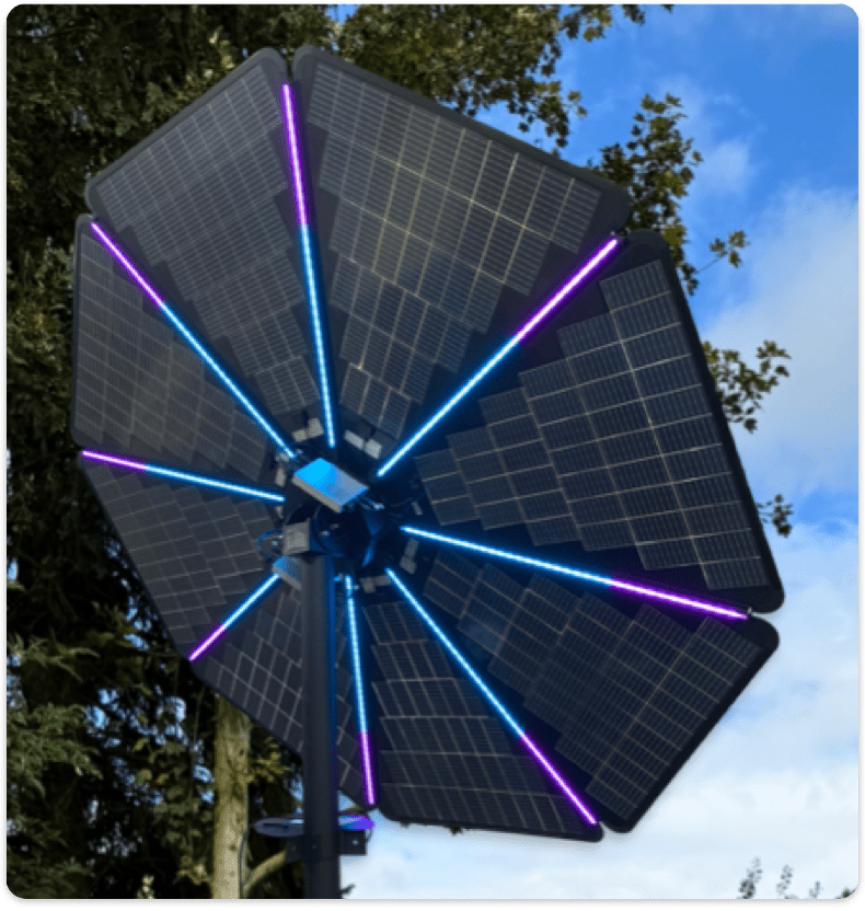 Parasol Solaire Galix 1000W – LED Multicolore et Micro - onduleurs Intégrés - Galix Solaire Shop