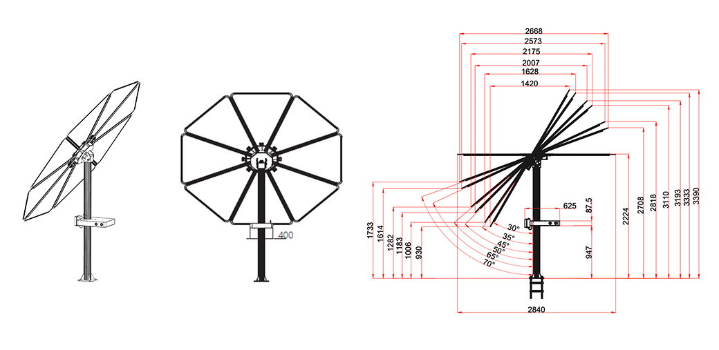 Parasol Solaire Galix 1000W – LED Multicolore et Micro - onduleurs Intégrés - Galix Solaire Shop