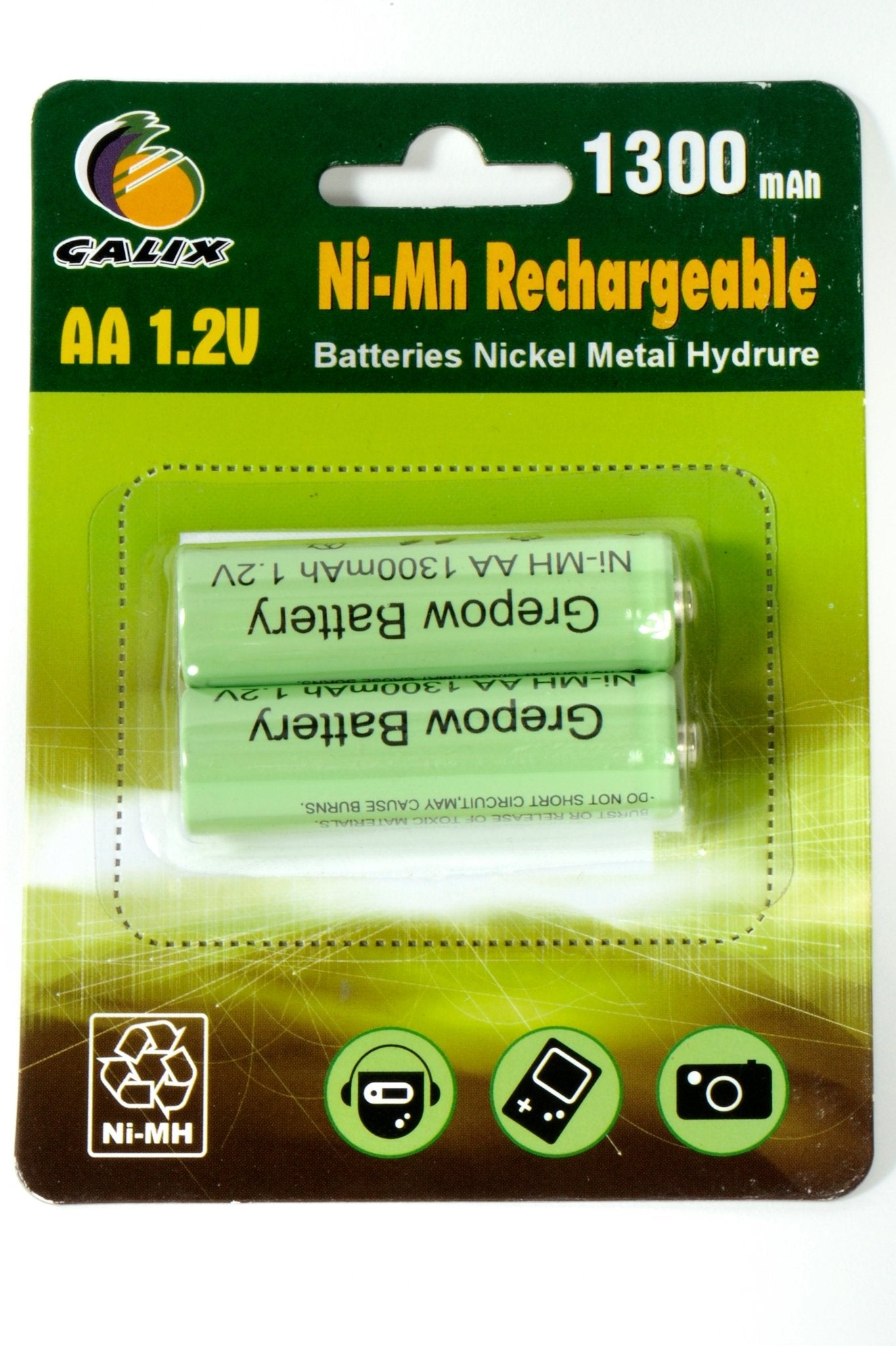 Batteries rechargeables 1,2 Volts Ni-Mh 1 300 mAh AA - Galix Solaire Shop