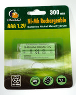 Batteries rechargeables 1,2 Volts Ni-Mh 300mAh AAA - Galix Solaire Shop