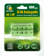 Batteries rechargeables 1,2 Volts Ni-Mh 600 mAh AA - Galix Solaire Shop