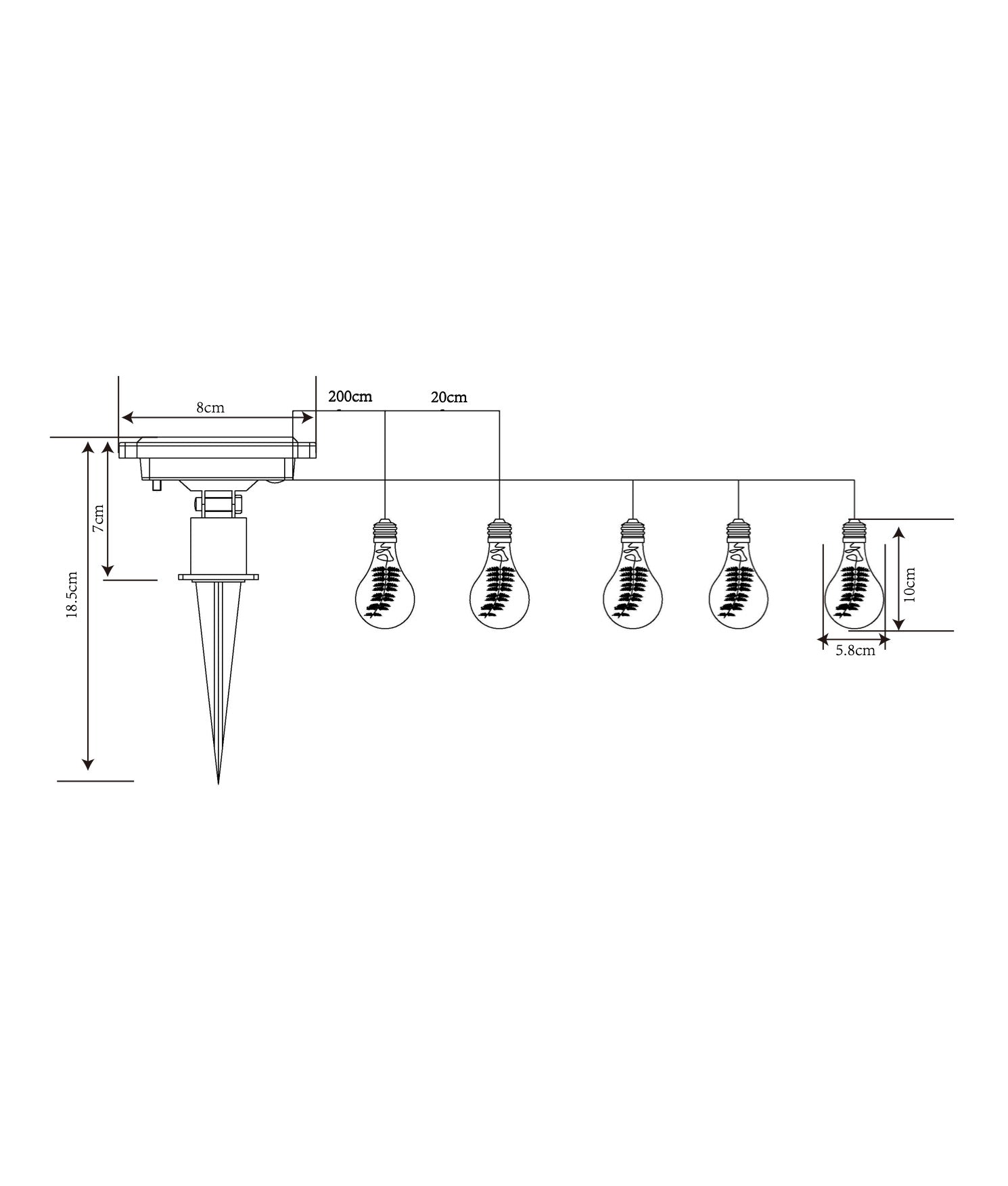 Guirlande solaire - 15 ampoules - Galix Solaire Shop