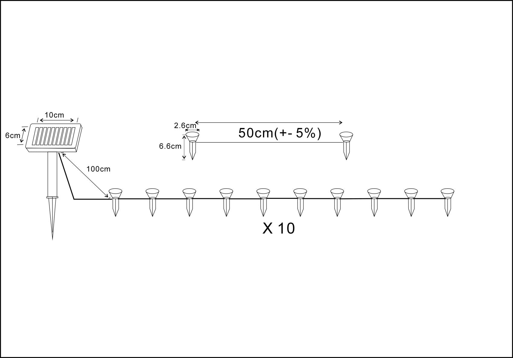 Guirlande solaire à planter 10 LED - 5m - Galix Solaire Shop