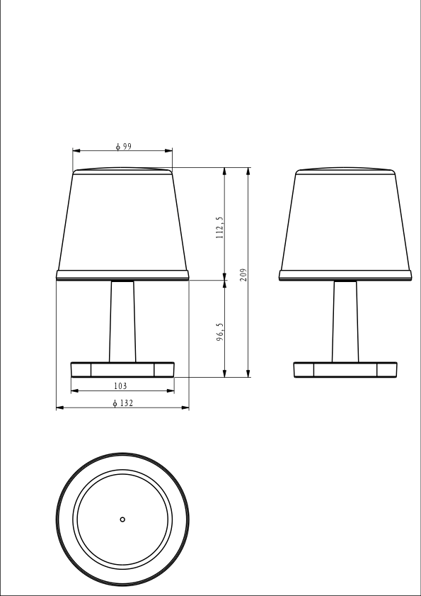 Lampe de table Solaire 25 Lumens H20 cm - Galix Solaire Shop