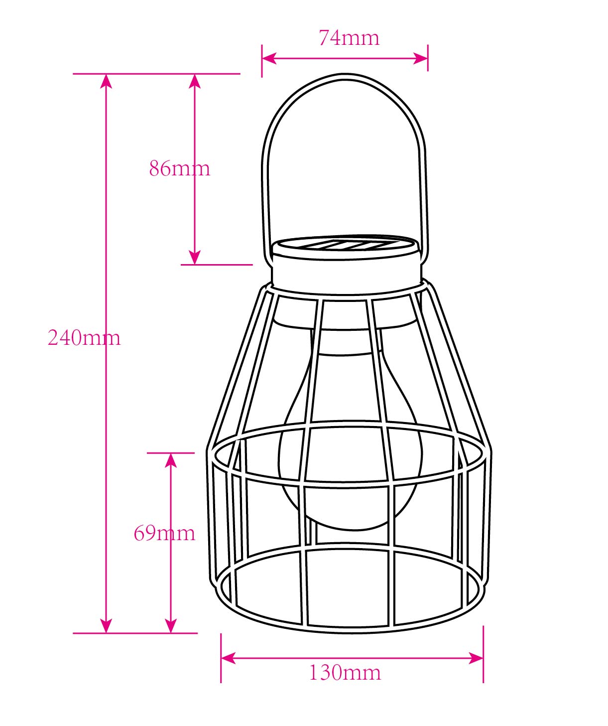 Lampe de table solaire : finition cuivré - Galix Solaire Shop