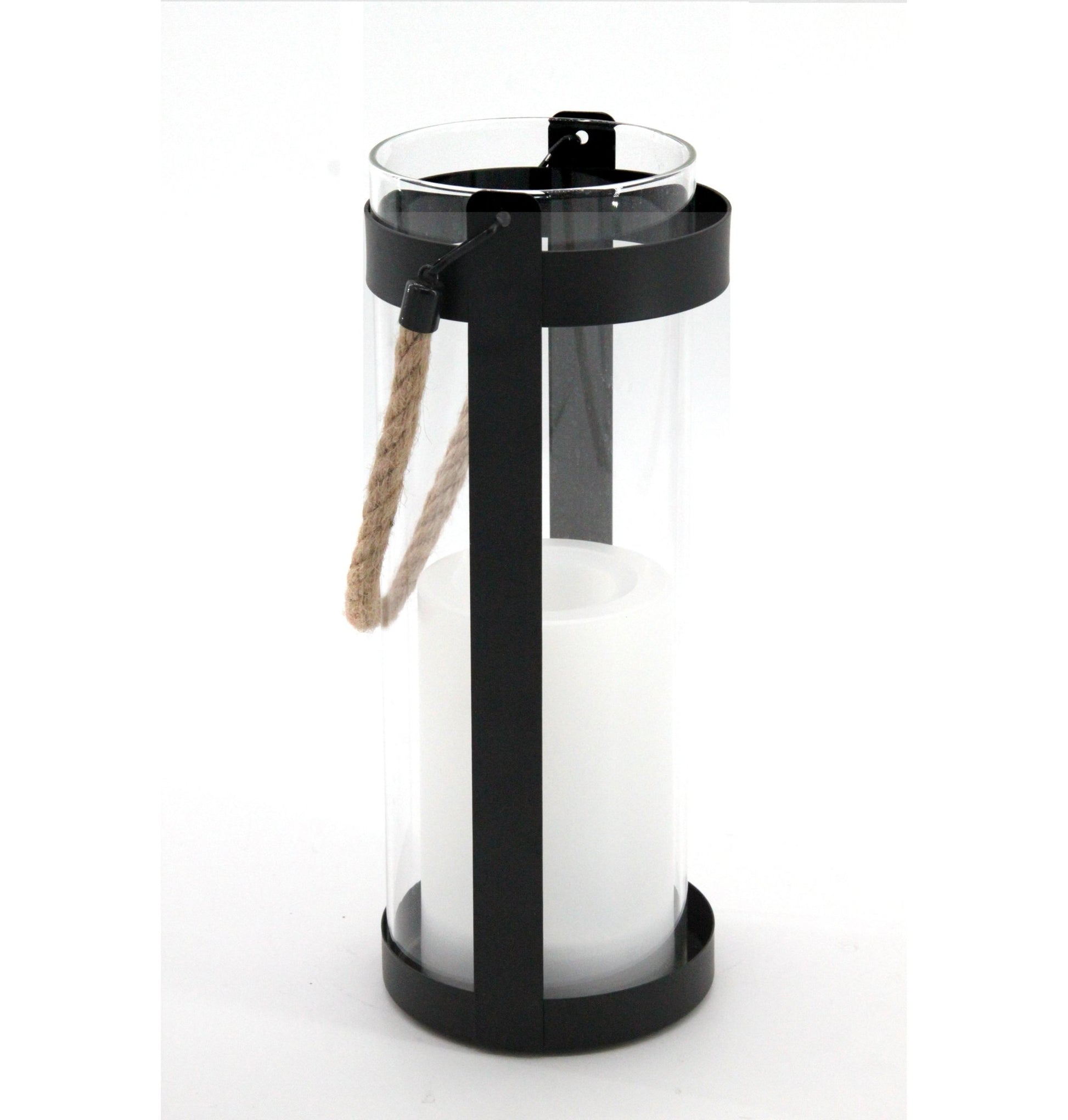 Lanterne solaire métal et corde - Bougie LED Vacillante H25 - Galix Solaire Shop